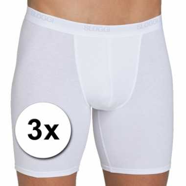 X Sloggi basic long heren boxershort wit